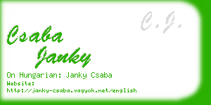 csaba janky business card